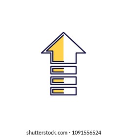 up arrow dotted icon. Element of simple colored web icon for mobile concept and web apps. Isolated up arrow dotted icon can be used for web and mobile. Premium icon on white background