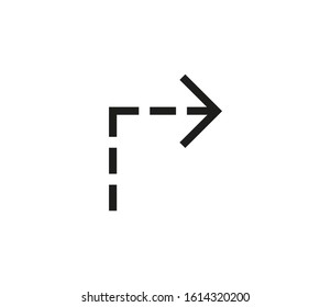 Arrow, dotted icon. Vector illustration, flat design.