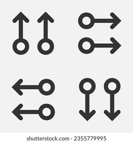Arrow double circle navigation icon selected move up down left right button