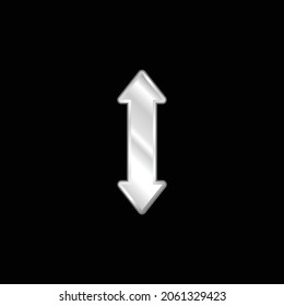 Arrow Double Up And Down Sign silver plated metallic icon
