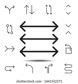 arrow, double icon. Simple thin line, outline vector element of Arrow icons set for UI and UX, website or mobile application