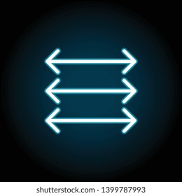 arrow, double neon icon. Simple thin line, outline vector of Arrow icons for UI and UX, website or mobile application on dark blue gradient background