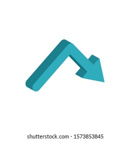 arrow down 3d style icon vector illustration design