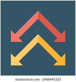 arrow down, architecture, concept, logo, icon, vector, app