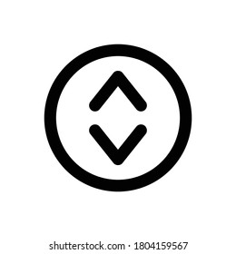 Arrow up and down (Arrows) icon outline vector. isolated on white background