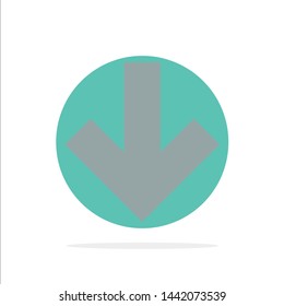 Arrow, Down, Back Abstract Circle Background Flat color Icon
