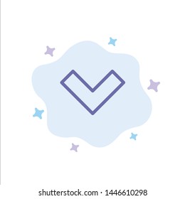 Arrow, Down, Back Blue Icon on Abstract Cloud Background