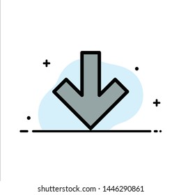 Arrow, Down, Back  Business Flat Line Filled Icon Vector Banner Template