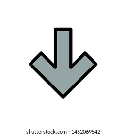 Arrow, Down, Back  Flat Color Icon. Vector icon banner Template