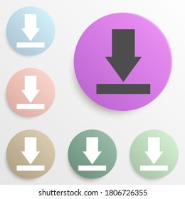 arrow to down badge color set. Simple glyph, flat vector of web icons for ui and ux, website or mobile application