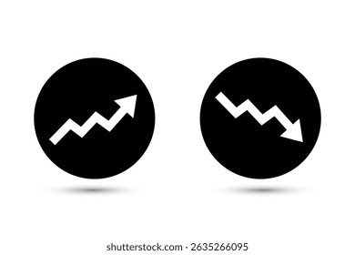 Arrow up and down black and white colours Vector illustration
