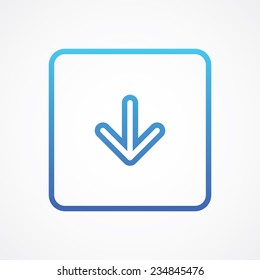 Arrow Down Bottom icon button. Vector illustration for web, site, mobile application. Simple flat metro design style
