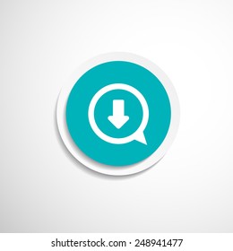 Arrow down bottom sign pictogram. Vector symbol icon. Simple flat metro design style. ESP10