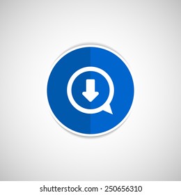 Arrow down bottom sign pictogram. Vector symbol icon. Simple flat metro design style. ESP10