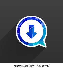 Arrow down bottom sign pictogram. Vector symbol icon. Simple flat metro design style. ESP10