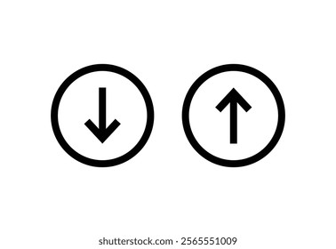 arrow up and down button, download and upload concept