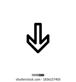 arrow down button icon line, design inspiration vector template for interface