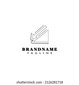 Pfeil-nach-unten-Logo-Symbol-Design-Vorlage schwarz moderne einzelne Vektorgrafik