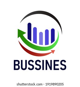 Flecha arriba y abajo con el logotipo de gráficos. Usable para negocios y finanzas. Elemento de plantilla de diseño del logotipo del vector.