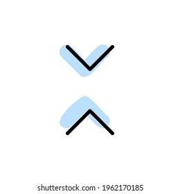 Arrow, up and down with color shadow vector icon in arrows set