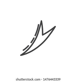 Arrow down cursor line icon. linear style sign for mobile concept and web design. Down point arrow outline vector icon. Symbol, logo illustration. Vector graphics