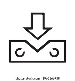 Arrow down data network icon