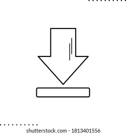 Arrow down deadlock vector icon in outlines