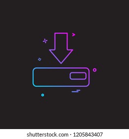 arrow down device icon vector