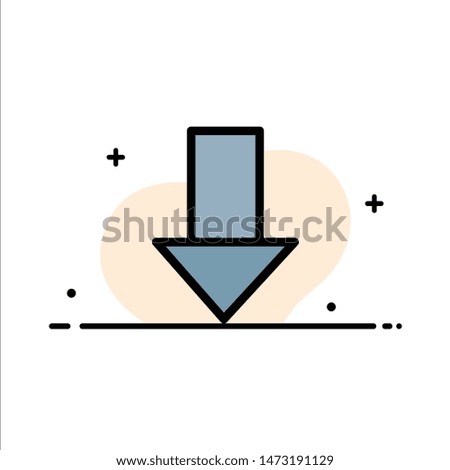 Arrow, Down, Down Arrow, Direction  Business Flat Line Filled Icon Vector Banner Template