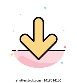 Arrow, Down, Direction, Download Abstract Flat Color Icon Template