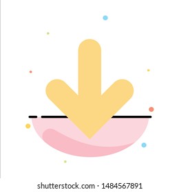 Arrow, Down, Direction, Download Abstract Flat Color Icon Template. Vector Icon Template background