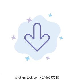 Arrow, Down, Direction, Download Blue Icon on Abstract Cloud Background. Vector Icon Template background
