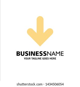 Arrow, Down, Direction, Download Business Logo Template. Flat Color