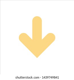 Arrow, Down, Direction, Download  Flat Color Icon. Vector icon banner Template