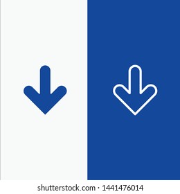 Arrow, Down, Direction, Download Line and Glyph Solid icon Blue banner Line and Glyph Solid icon Blue banner