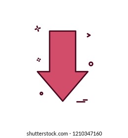 arrow down direction icon vector design