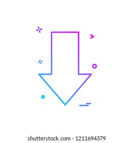 arrow down direction icon vector design