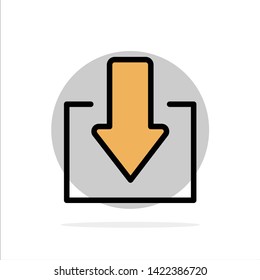 Arrow, Down, Download Abstract Circle Background Flat color Icon
