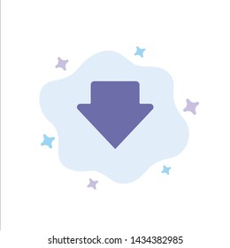 Arrow, Down, Download Blue Icon on Abstract Cloud Background
