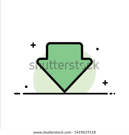 Arrow, Down, Download  Business Flat Line Filled Icon Vector Banner Template