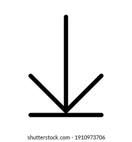 Pfeil, unten, Download, Ende Symbol Vektorbild. Kann auch für Pfeile und Schilder verwendet werden. Geeignet für den Einsatz in Web-Apps, mobilen Apps und Printmedien.