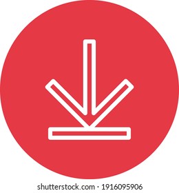 Arrow, down, download, end icon vector image. Can also be used for customer support. Suitable for use on web apps, mobile apps and print media.