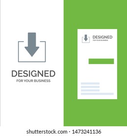 Arrow, Down, Download Grey Logo Design and Business Card Template