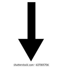 Arrow down icon black on a white background