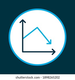 Arrow down icon colored symbol. Premium quality isolated decrease element in trendy style.