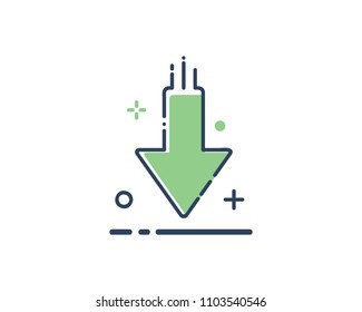 arrow down icon design illustration,line filled style design, designed for web and app