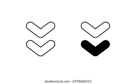Arrow Down icon design with white background stock illustration