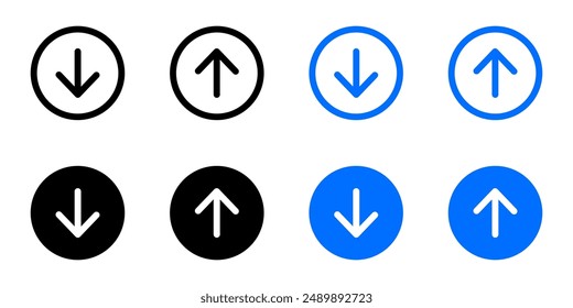 Arrow up and down icon. Direction sign. Arrow pictogram. Next symbol. Button forward illustration.