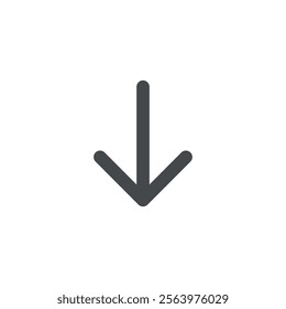 arrow down icon for dropdowns and navigation. Perfect for menus, web design, and mobile apps. Available as a scalable vector graphic