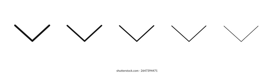 Ícone de seta para baixo ilustração plana definir logotipo